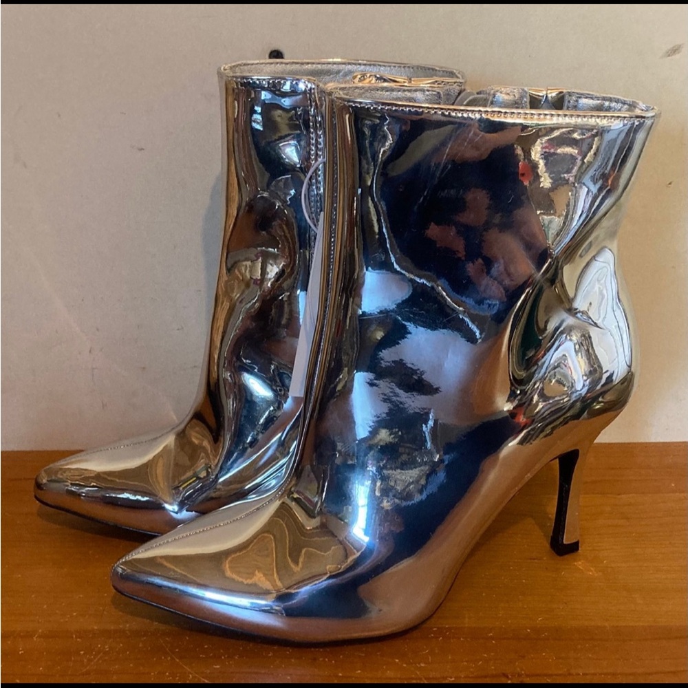 a new day Silver Metallic Pointed Toe Ankle Boots - Picture 3 of 3